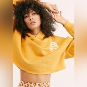 NWT FREE PEOPLE BALDWIN CROP HOODED SWEATSHIRT SMALL